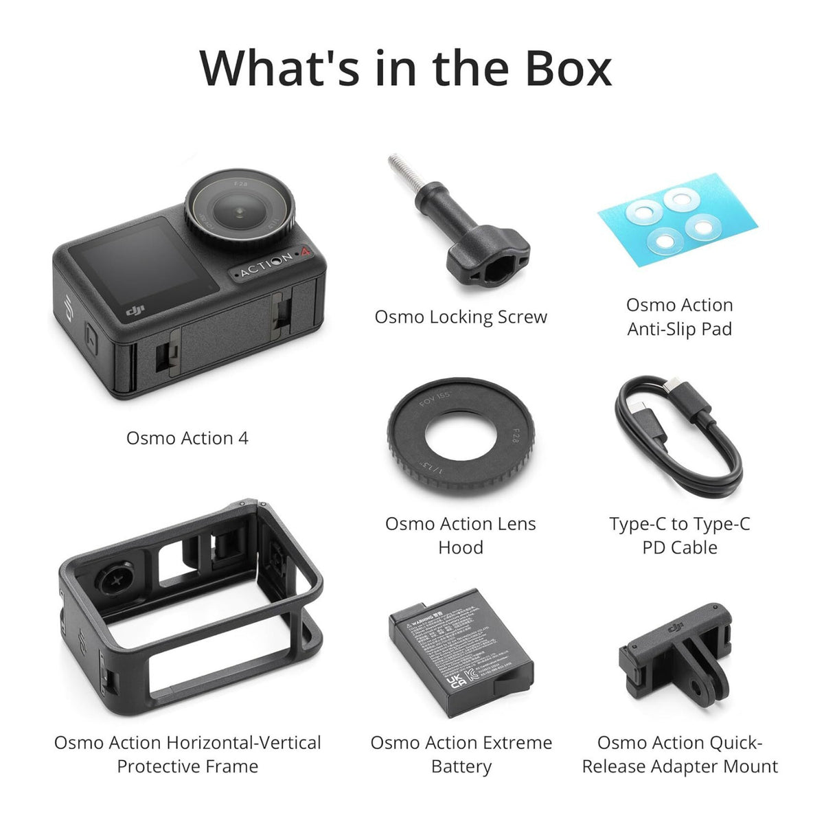 DJI Osmo Action 4 Essential Combo 4K Camera with 64GB Card Bundle