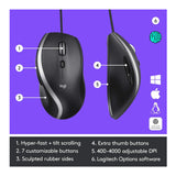 Logitech M500S Advanced Corded Mouse for Desktop Office and Home Computer