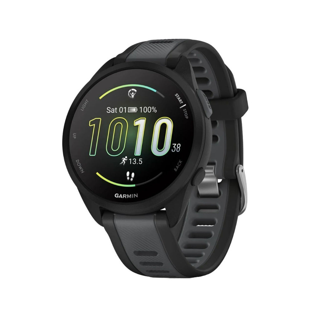 Garmin Forerunner 165 GPS Running Smartwatch (Black/Slate Gray) Bundle with T710 Earbuds