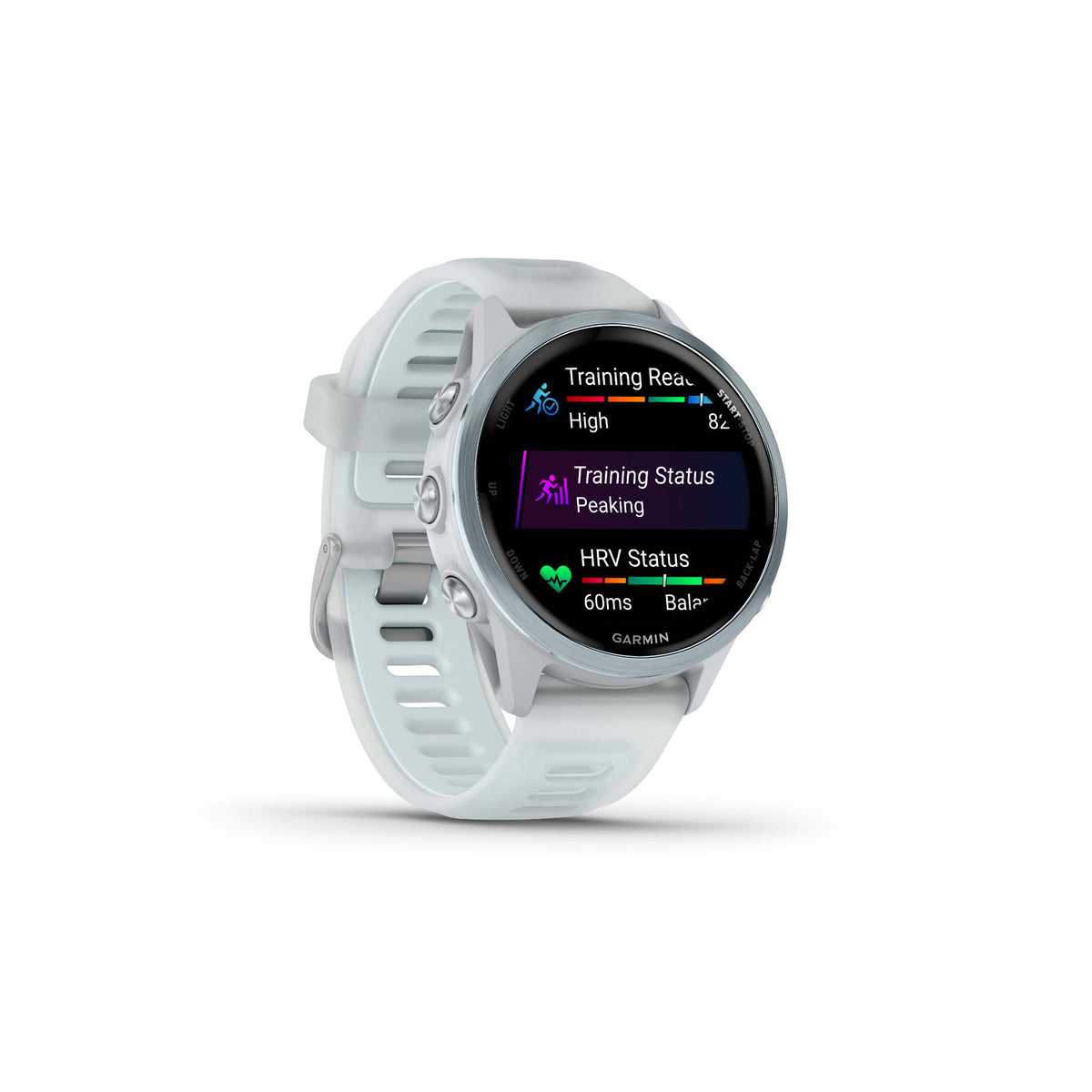 Garmin Forerunner 570 42mm GPS Smartwatch (Cloud Blue/Whitestone) Bundle with Wireless Earbuds