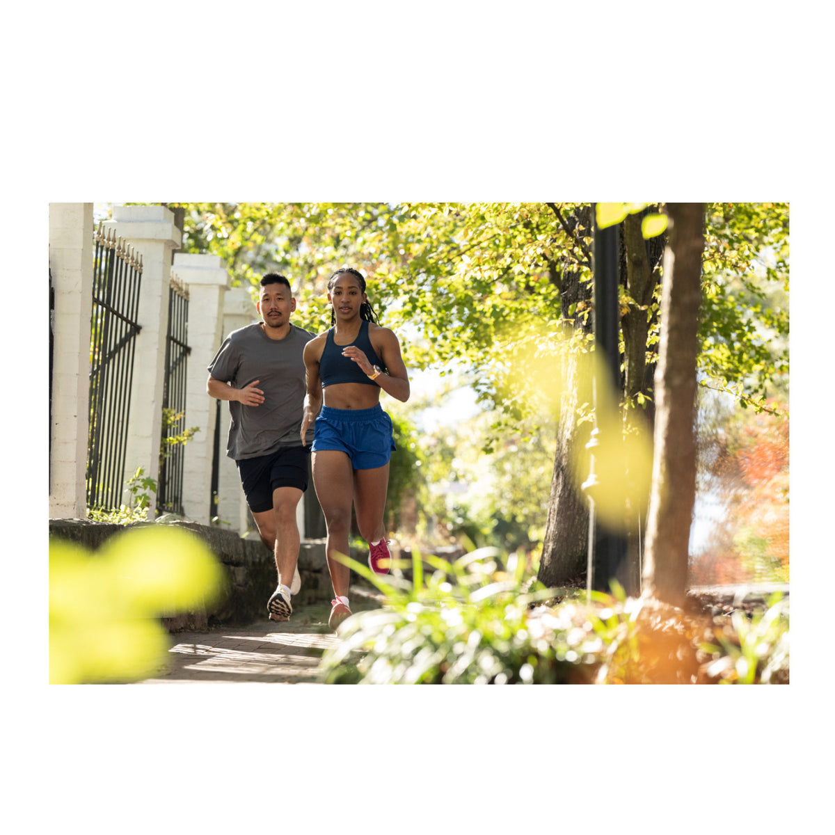 Garmin Forerunner 570 42mm GPS Smartwatch (Cloud Blue/Whitestone) Bundle with Wireless Earbuds