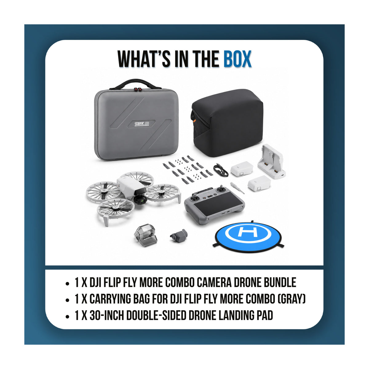 DJI Flip Fly More Combo (DJI RC 2) Bundle with Carrying Bag and Landing Pad (Open Box)