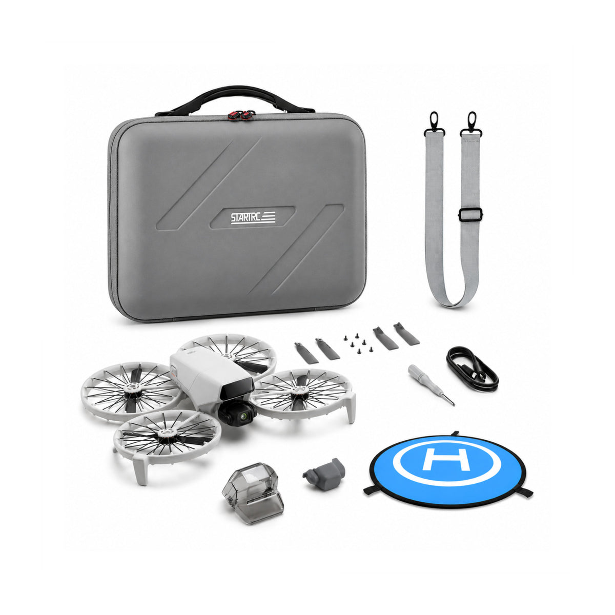 DJI Flip Camera Drone Bundle with RC 2 Controller, Carrying Bag and Landing Pad (Open Box)