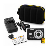 Kodak PIXPRO Friendly Zoom FZ55 Digital Camera (Black) Bundle with Case, Memory Card and Accessories