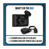 Garmin Dash Cam X310 4K UHD Dash Camera Bundle with Constant Power Cable (Black/Black) (2 Items)