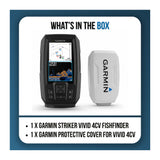 Garmin STRIKER Vivid 4cv Color Display Fishfinder Bundle with GT20-TM Transducer and Display Cover