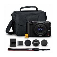 Canon EOS R50 V Mirrorless Camera Bundle with 14-30mm f/4-6.3 Lens, 64GB Memory Card, and Padded Bag