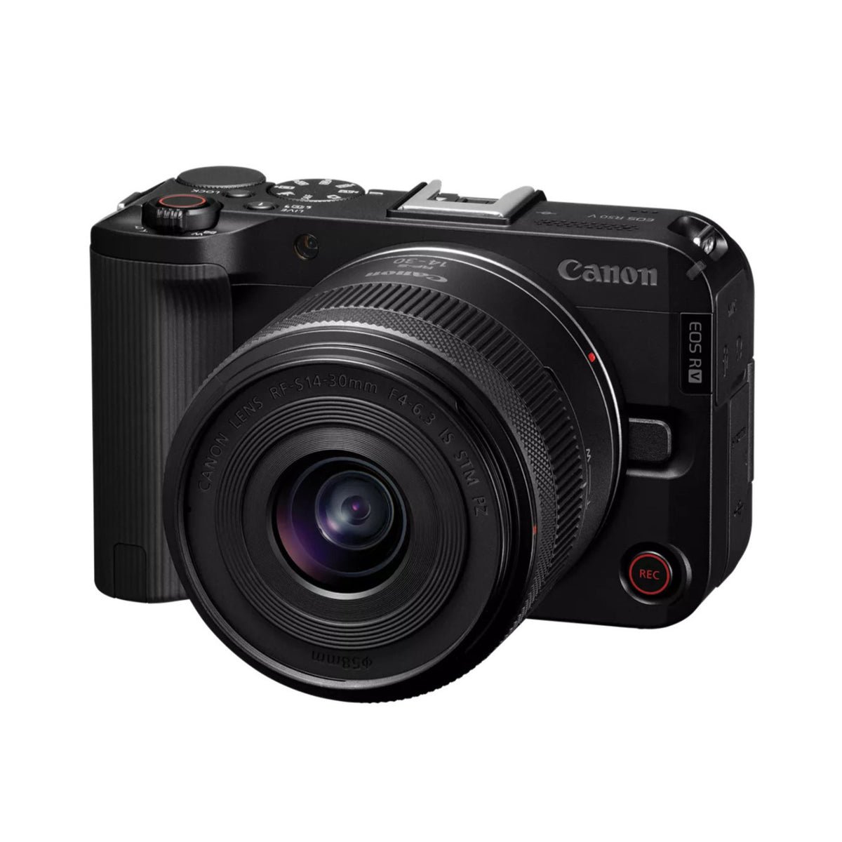Canon EOS R50 V Mirrorless Camera Bundle with 14-30mm f/4-6.3 Lens, 64GB Memory Card, and Padded Bag