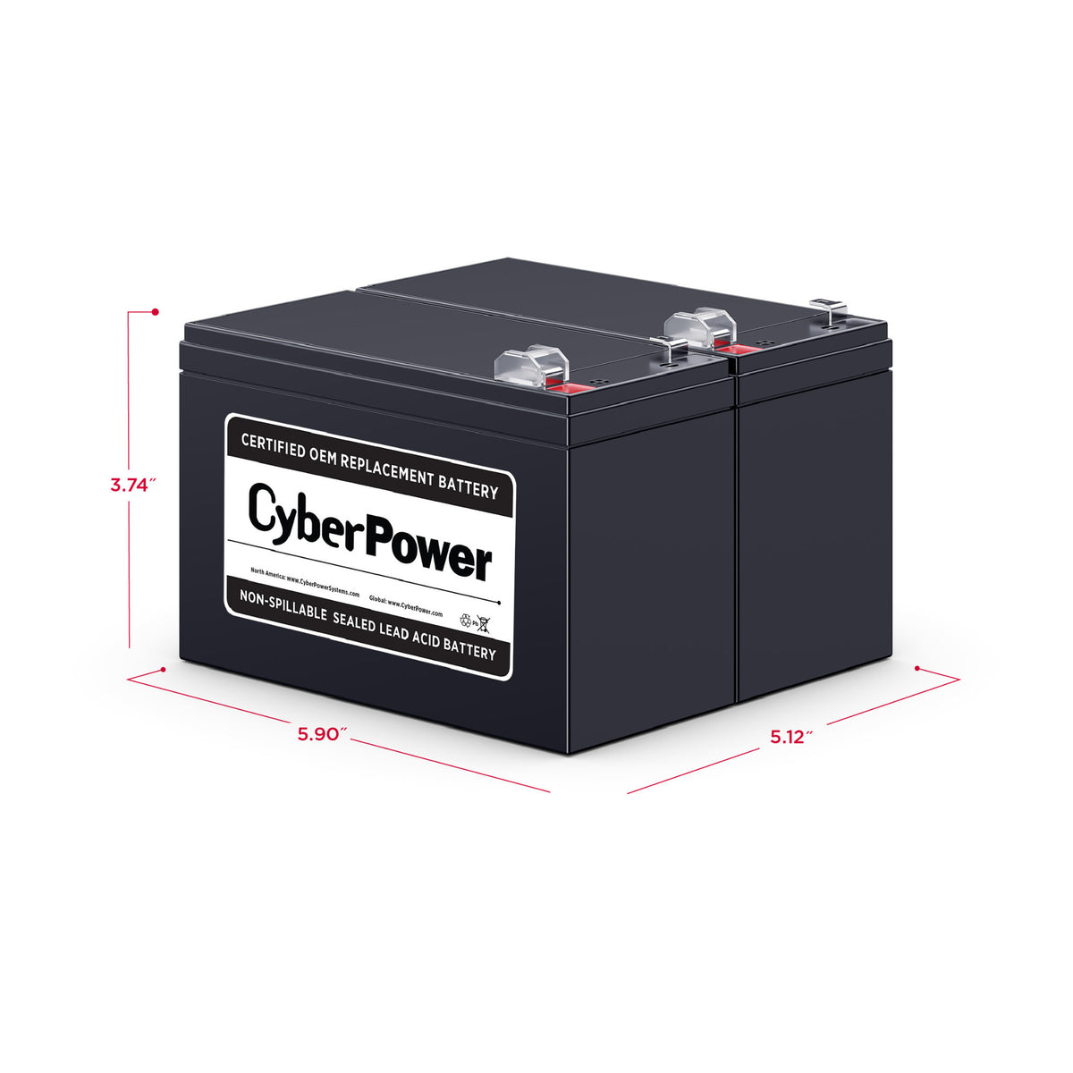 CyberPower 12V/9Ah UPS Replacement Batteries for CP1350AVRLCD and CP1500AVRLCD with Leak-proof Case