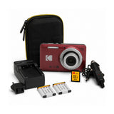 Kodak PIXPRO FZ55 Digital Camera (Red) Bundle with 32GB Memory Card, Protective Case and Accessories