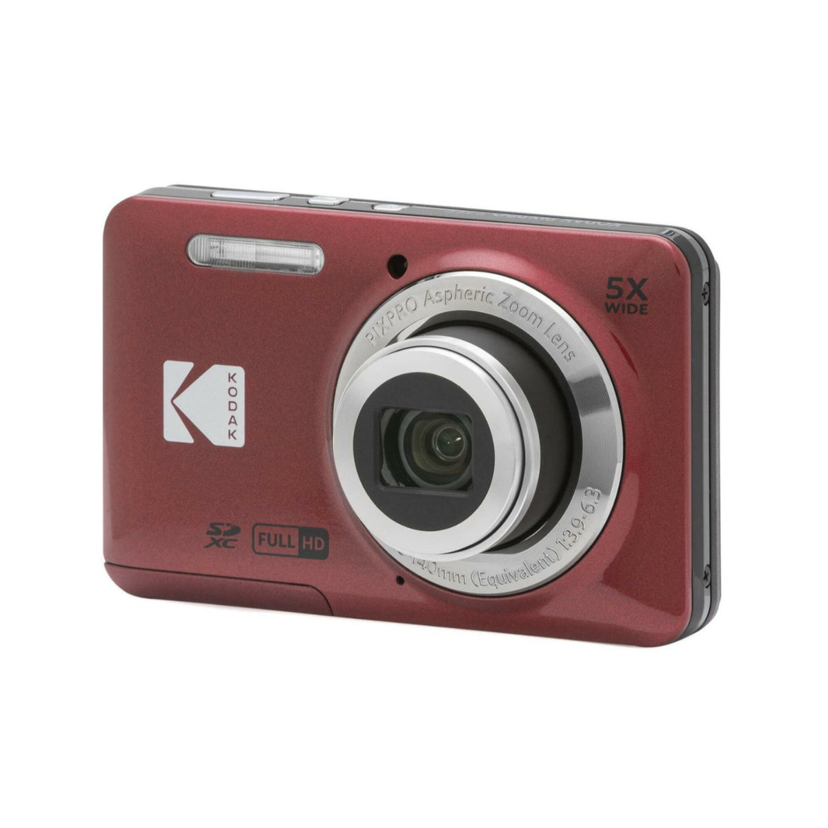 Kodak PIXPRO FZ55 Digital Camera (Red) Bundle with 32GB Memory Card, Protective Case and Accessories
