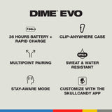 Skullcandy Dime Evo Wireless Bluetooth Earbuds with Multipoint Pairing and 36h Playtime (Black)