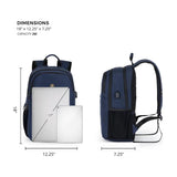 Swissdigital BIBERSTEIN 17-inch Laptop Slim Water-resistant Business Backpack (Dark Blue)