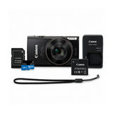 Canon PowerShot ELPH 360 HS A Black Digital Camera Bundle with High-Performance 64GB Memory Card