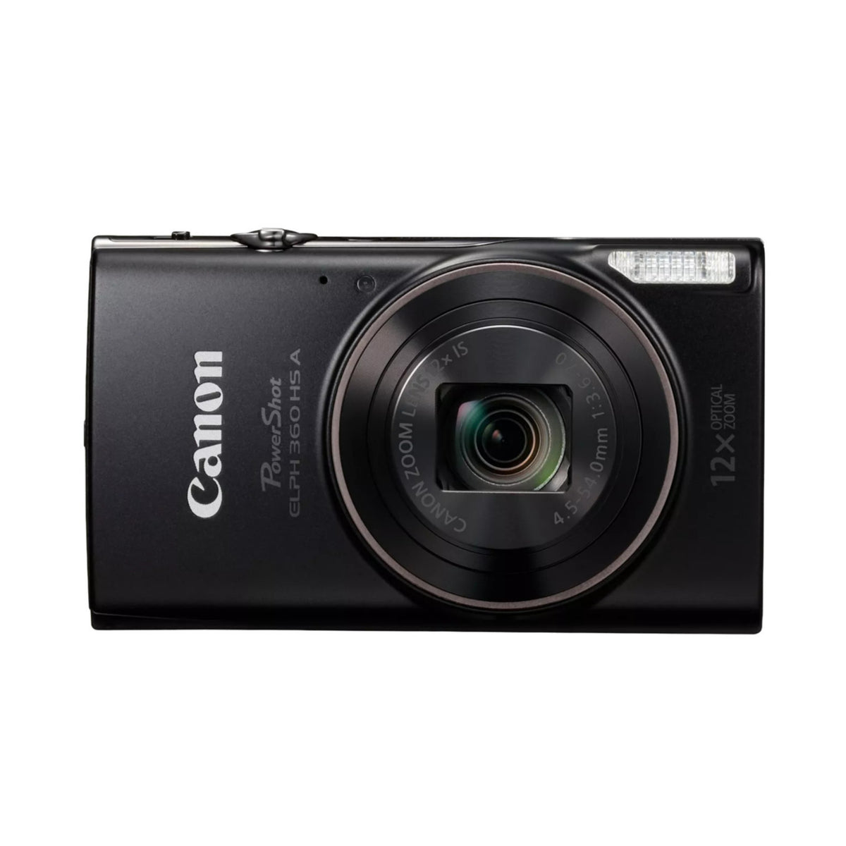 Canon PowerShot ELPH 360 HS A Black Digital Camera Bundle with High-Performance 64GB Memory Card