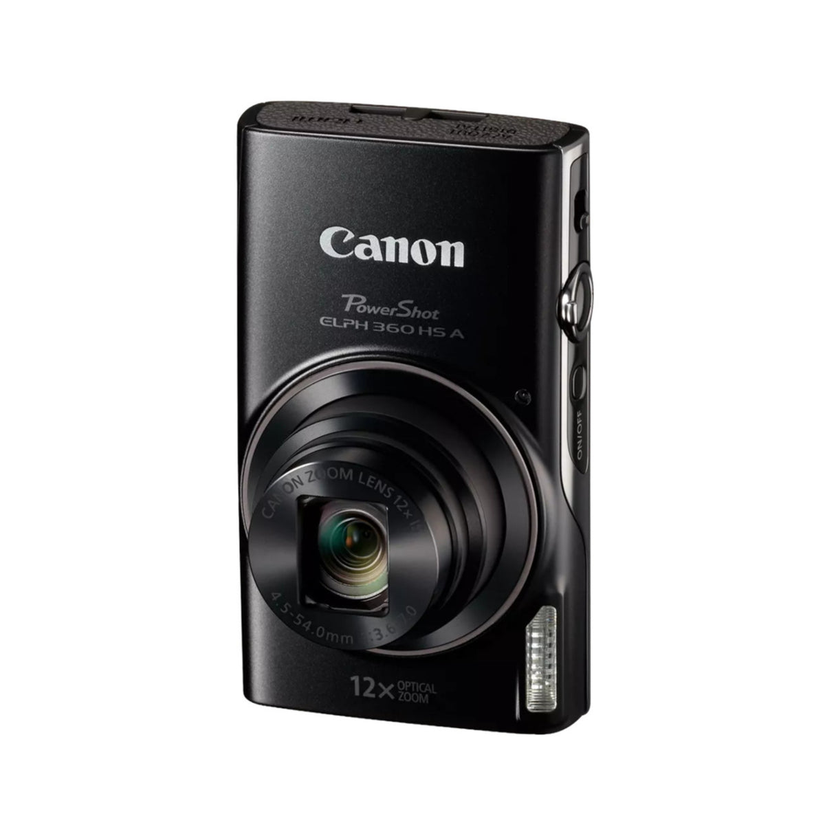 Canon PowerShot ELPH 360 HS A Black Digital Camera Bundle with High-Performance 64GB Memory Card