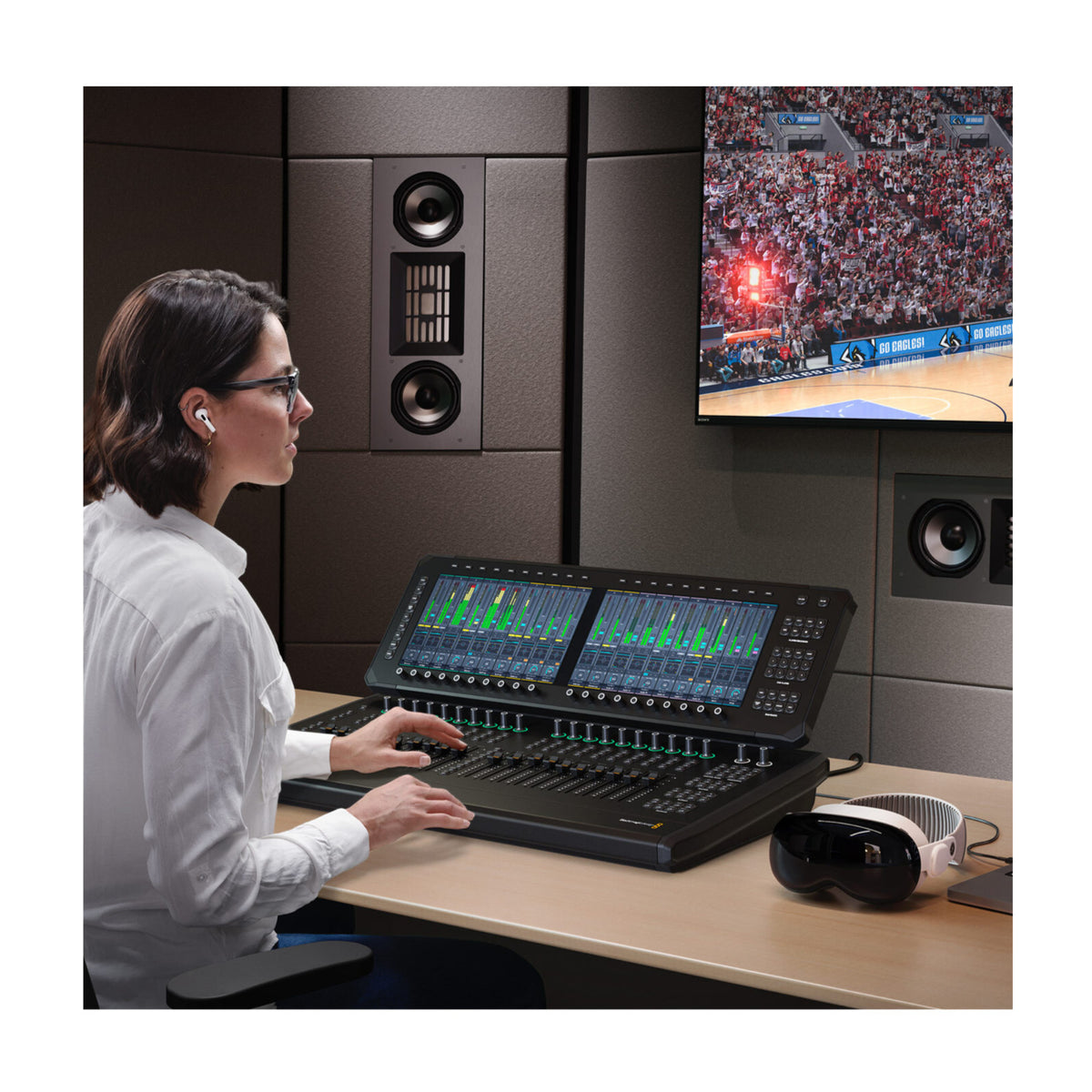 Blackmagic Design Fairlight Live Audio Panel 20 Desktop Control Surface with 20 Flying Faders
