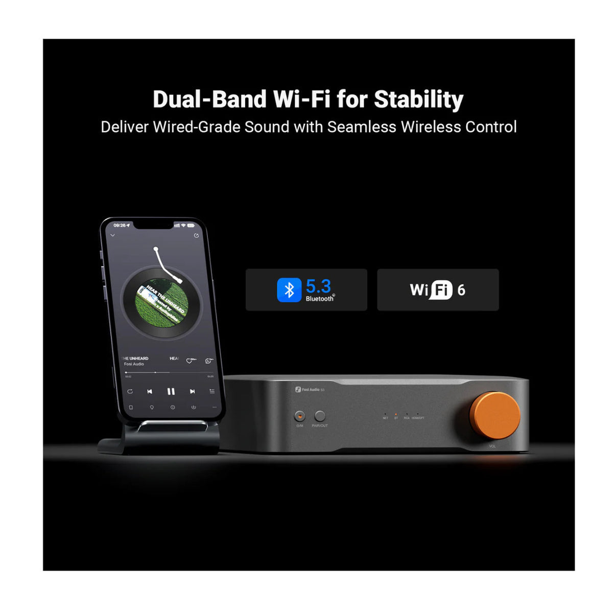 Fosi Audio S3 Balanced HiFi Streamer/DAC/Preamp with PCM Playback Support and Subwoofer Output