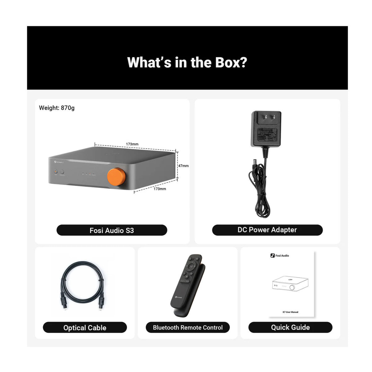 Fosi Audio S3 Balanced HiFi Streamer/DAC/Preamp with PCM Playback Support and Subwoofer Output