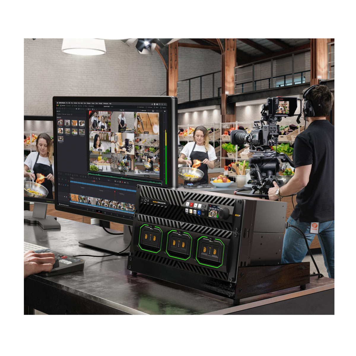 Blackmagic Design Media Dock Ultra 3RU Network Storage Dock with 200G Combined Bandwidth for Film