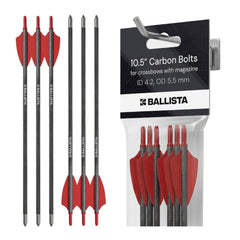 Ballista 10.5 Inch Carbon Crossbow Bolts for BAT Magazine Crossbows (6 Pack)