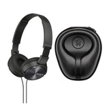 Sony MDR-ZX310AP ZX Series Stereo Headset (Black) with Headphone Case Bundle