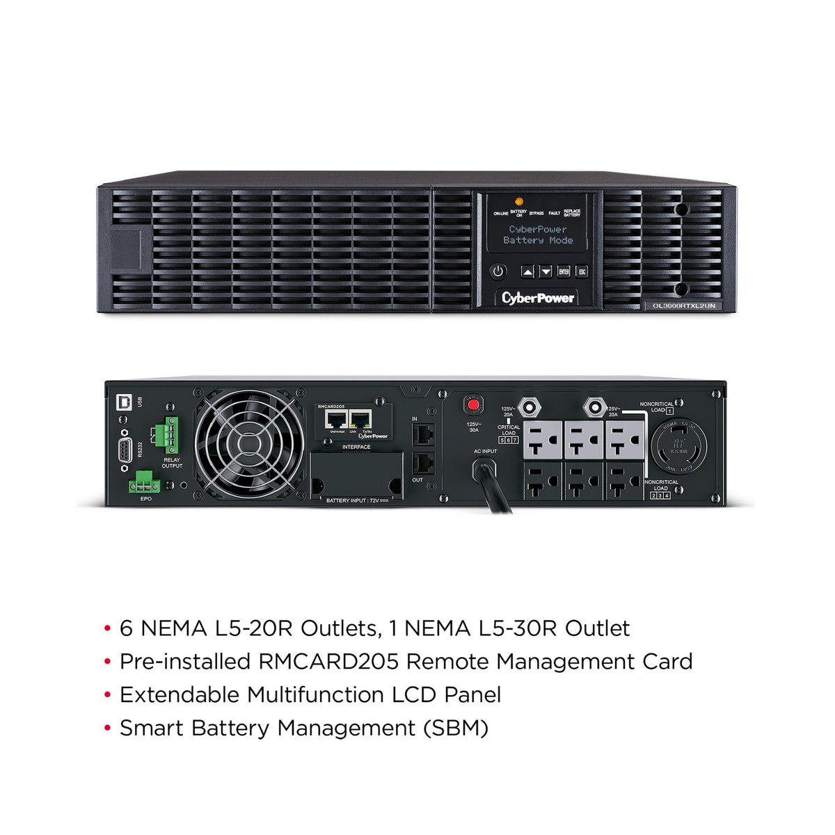 CyberPower 3000VA/2700W Smart App Online Rack/Tower UPS with Network Card