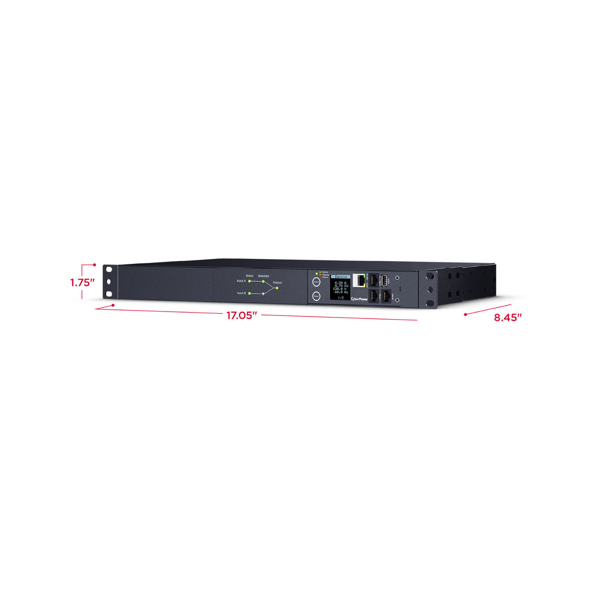 CyberPower PDU44002 20A 10-Outlet 1U Switched Power Distribution Unit with Automatic Transfer Switch