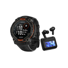 Garmin Instinct 3 45mm Solar GPS Smartwatch (Black) Bundle with Wireless Earbuds