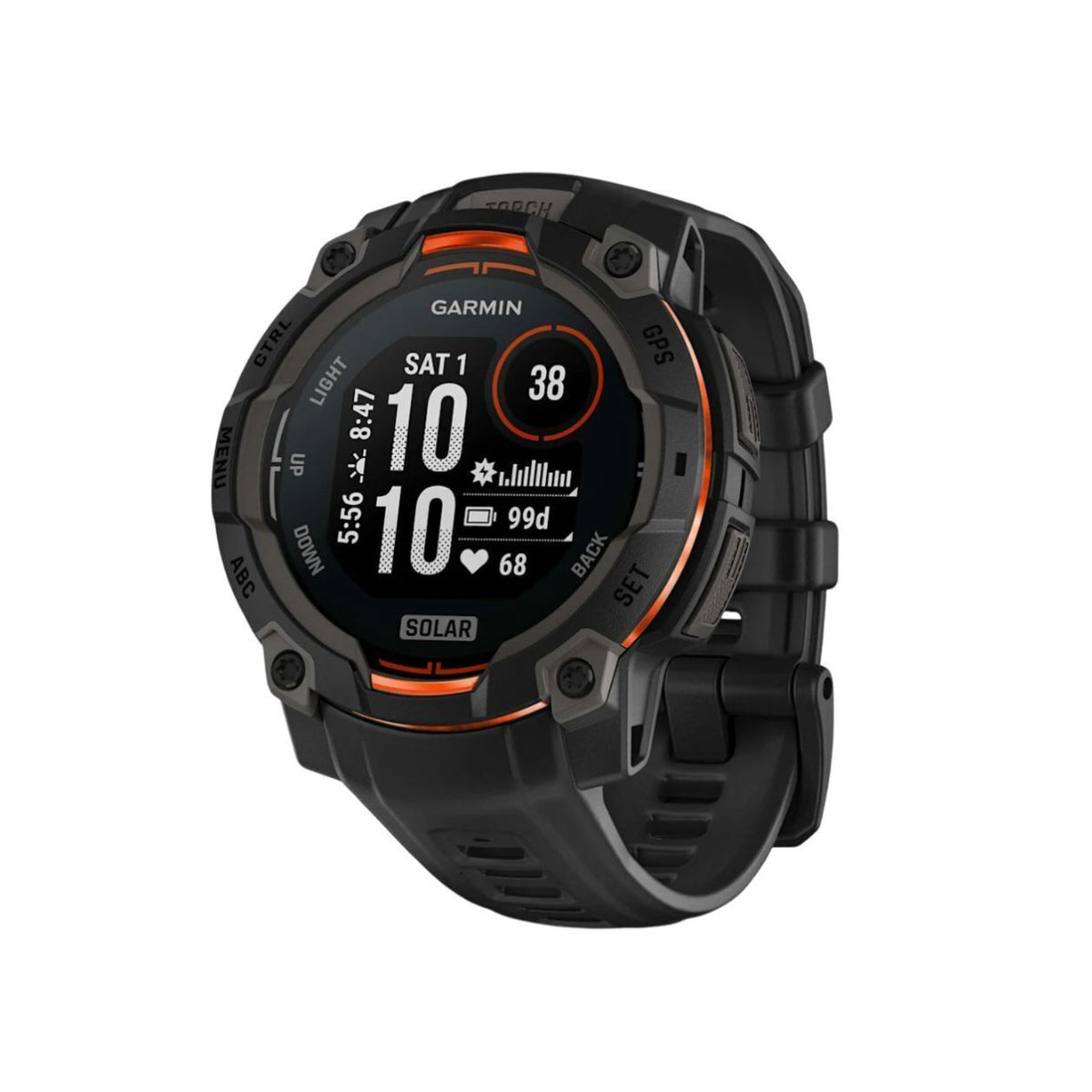Garmin Instinct 3 45mm Solar GPS Smartwatch (Black) Bundle with Wireless Earbuds