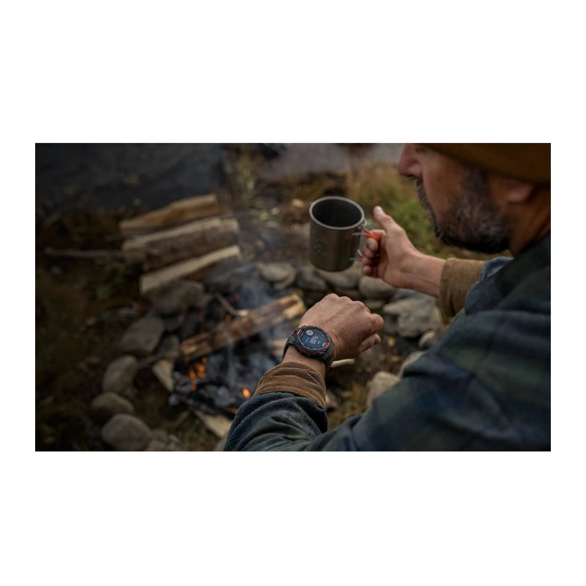 Garmin Instinct 3 50mm Solar GPS Smartwatch (Black/Charcoal) Bundle with Wireless Earbuds