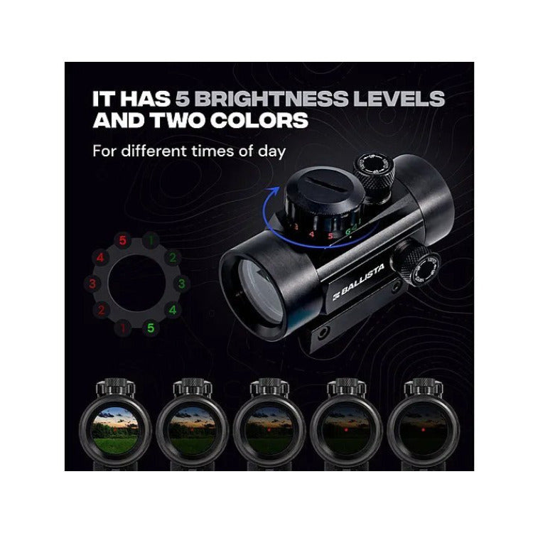 Ballista BAL-DS-03 1x30 Red and Green Dot Crossbow Sight with Dual Rail Mount