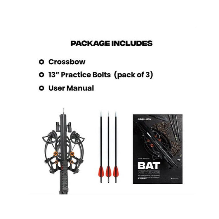 Ballista BAT Reverse Draw Crossbow, Triangle Buttstock, 340 FPS, 150 Pound Draw