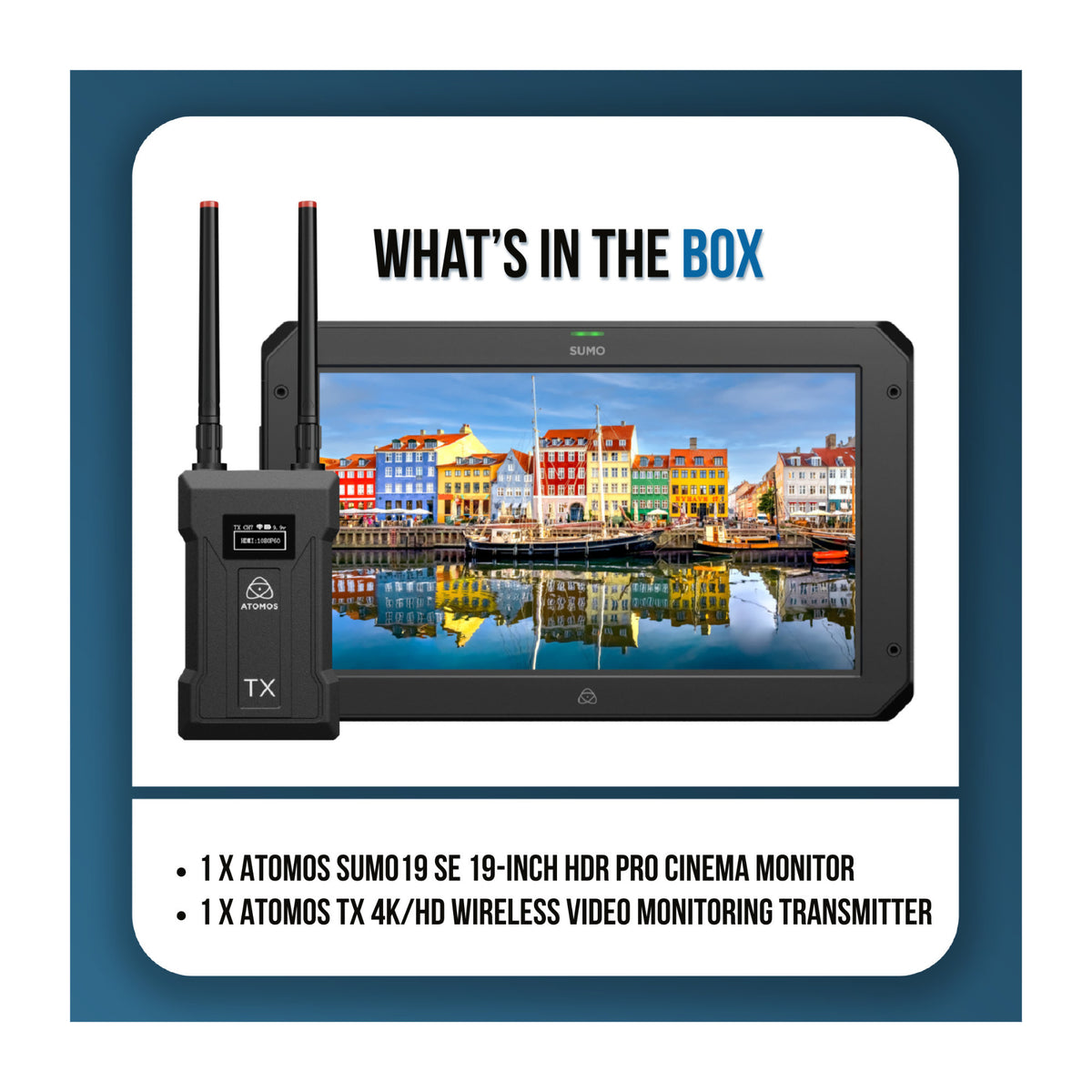 Atomos Sumo 19 SE 19-Inch HDR Cinema Monitor Bundle with TX 4K Wireless Video Monitoring Transmitter