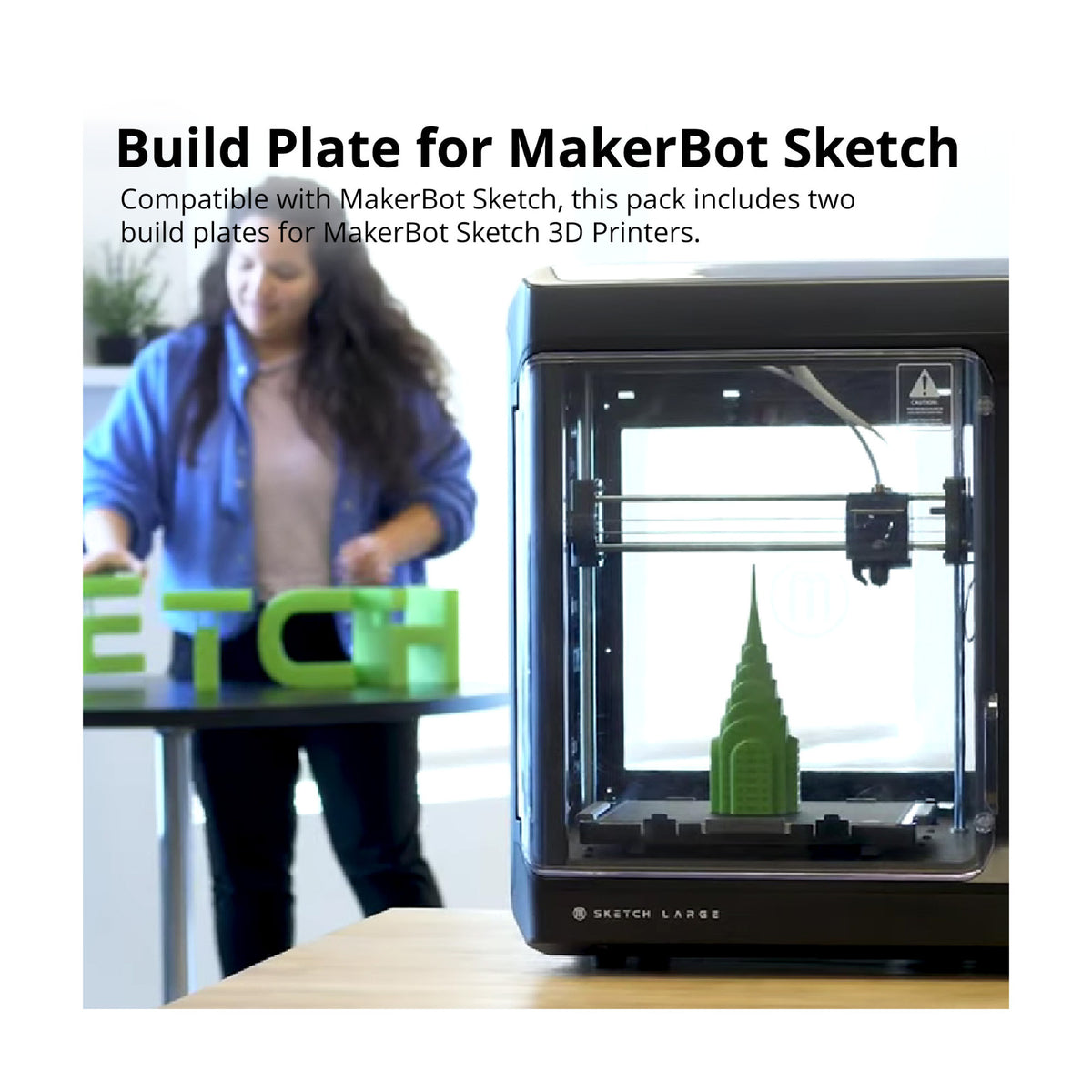 MakerBot Sketch 3D Printer Bundle with Dual Extruders, Two Build Plates, and Filaments 5-Pack