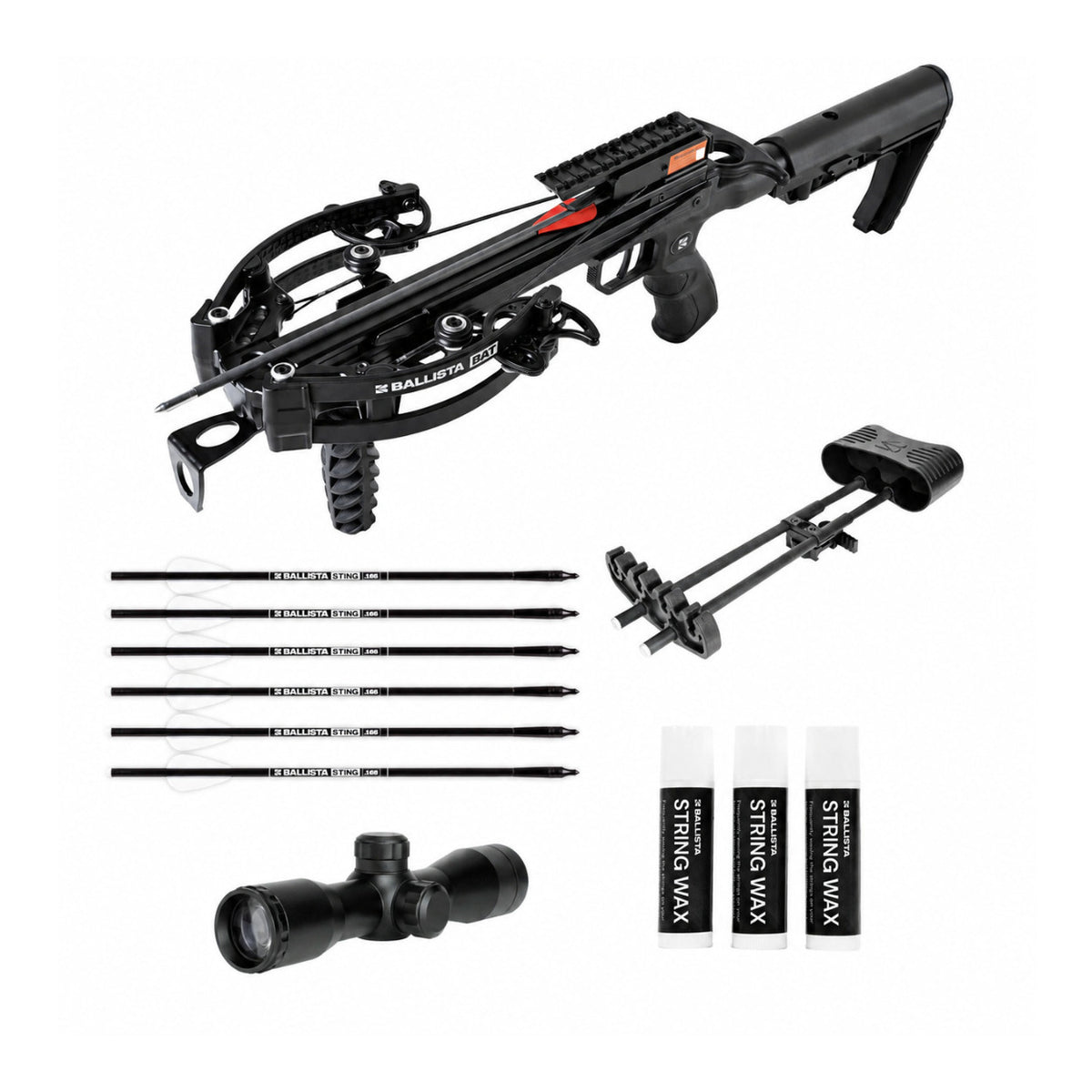 Ballista Bat Compound Crossbow with L-Buttstock and Accessories Bundle