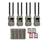 Cuddeback Tracks Low-Glow Cell Camera (4 Pack) with Accessories Bundle