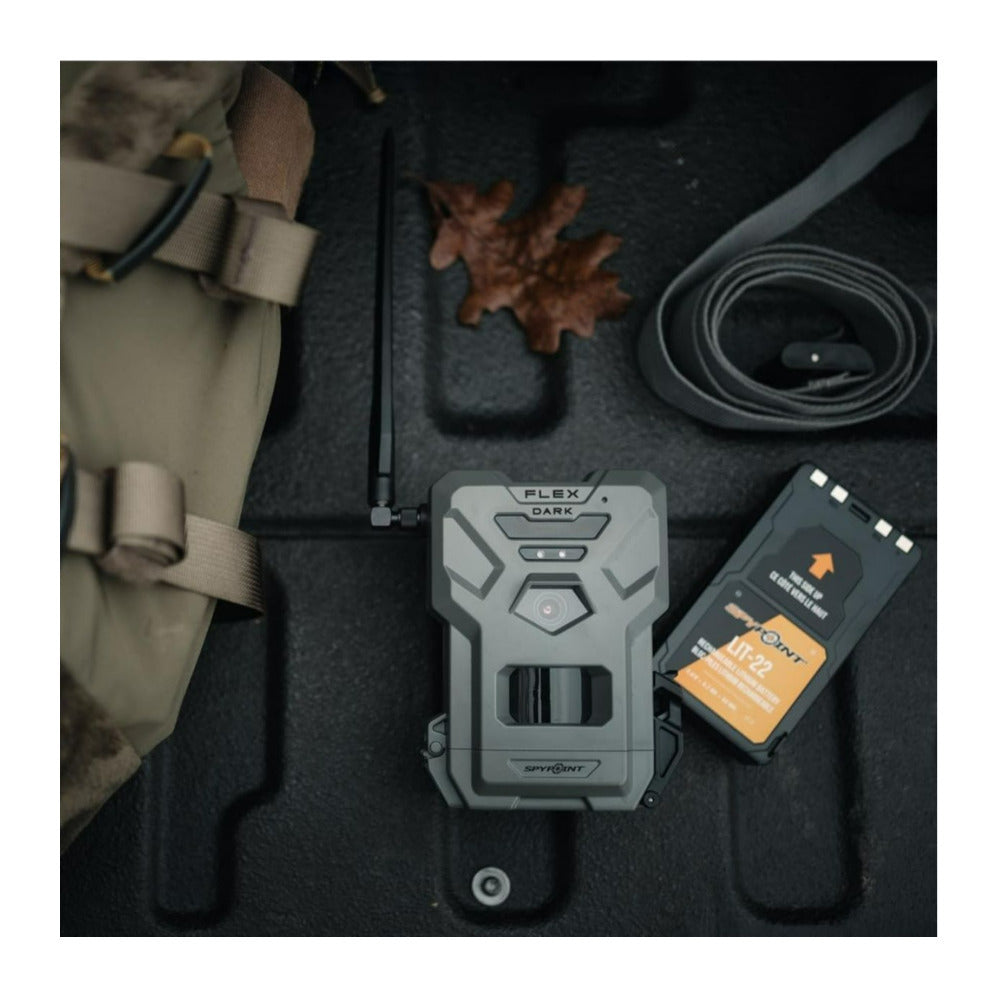 Spypoint FLEX DARK 40MP Cellular Trail Camera (2-Pack) Bundle with Solar Panels and Card Reader