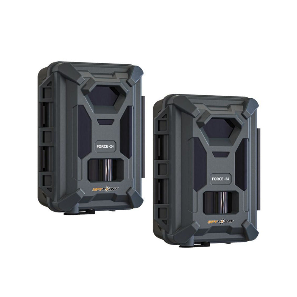 Spypoint Force-24 24MP 2K Video Trail Camera (10-Pack) Bundle with Solar Panels and Card Reader