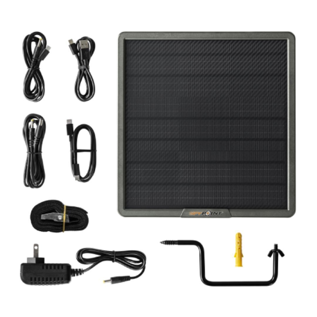 Spypoint Force-24 24MP 2K Video Trail Camera (10-Pack) Bundle with Solar Panels and Card Reader