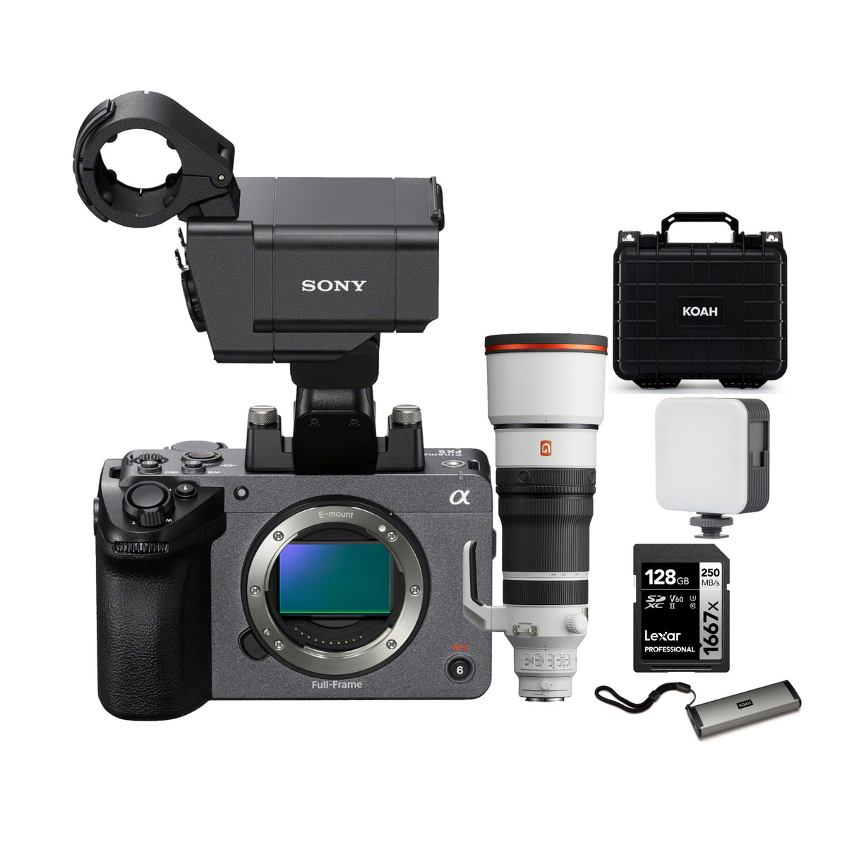 Sony FX5 Cinema Camera with XLR Handle Unit and 100-400mm f/4.5 GM OSS Lens Bundle with Accessories