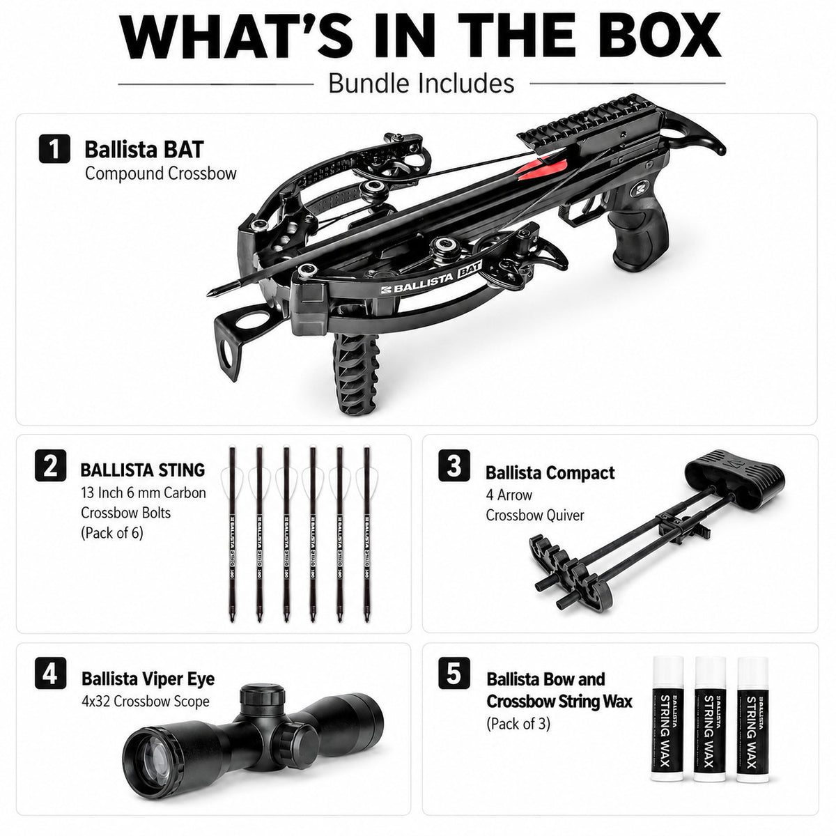 Ballista BAT Compound Crossbow Bundle with Accessories
