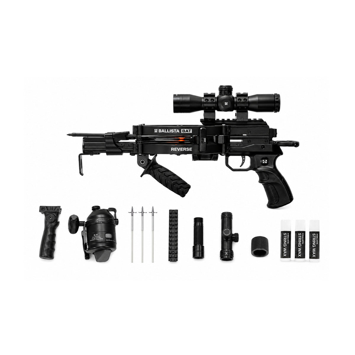 Ballista BAT Reverse Draw Compound Crossbow Bowfishing Bundle with Accessories