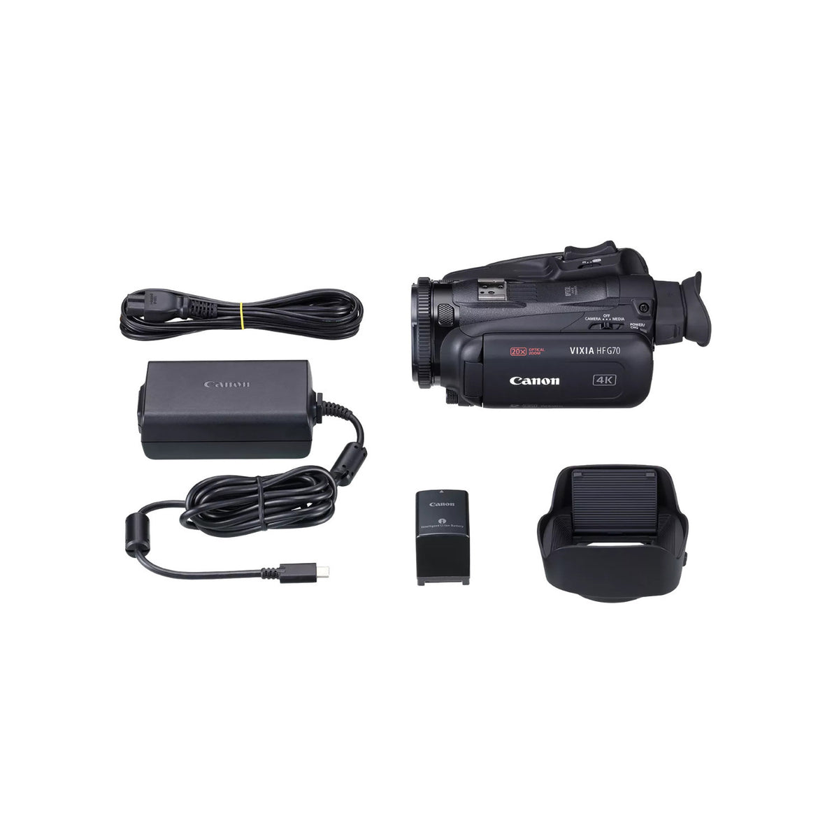 Canon Vixia HF G70 UHD 4K Camcorder Bundle with Camera Gadget Bag, 64GB Memory Card, and Accessories