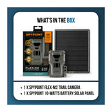 Spypoint FLEX-M2 32MP Trail Camera Bundle with 10-Watts Lithium Battery Solar Panel and Accessories