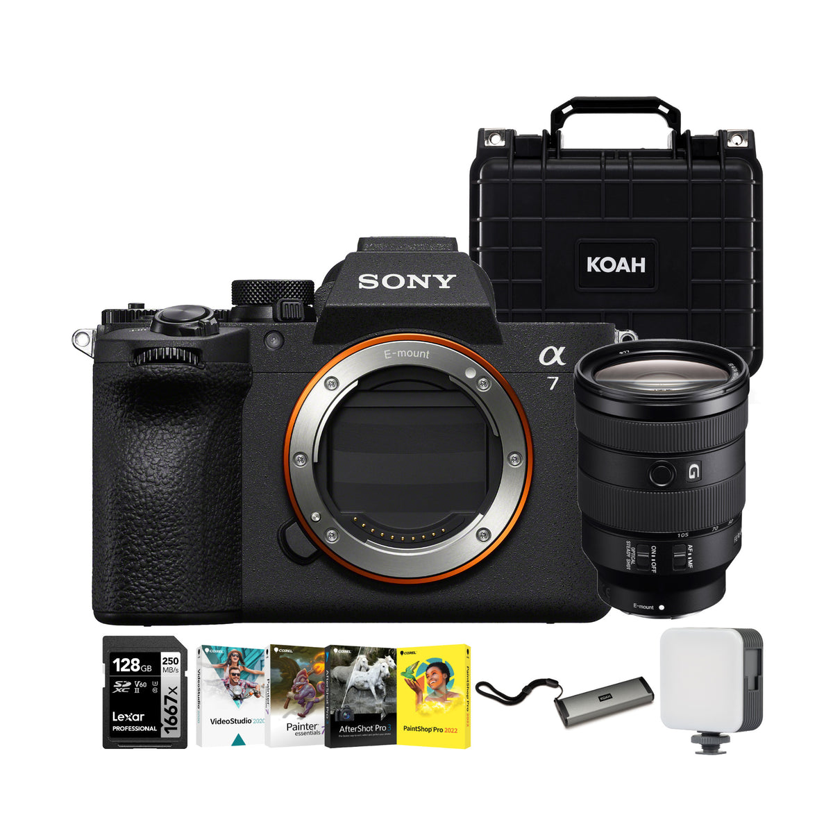 Sony Alpha 7 V Full-Frame Mirrorless Camera with 24-105mm f/4 G OSS Lens Bundle with Accessories