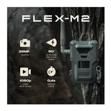 Spypoint FLEX-M2 32MP Trail Camera 2-Pack Bundle with Two Solar Panels and Card Reader (5 Items)