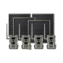 Spypoint FLEX-M2 32MP Trail Camera 4-Pack Bundle with Four Solar Panels and Card Reader (9 Items)
