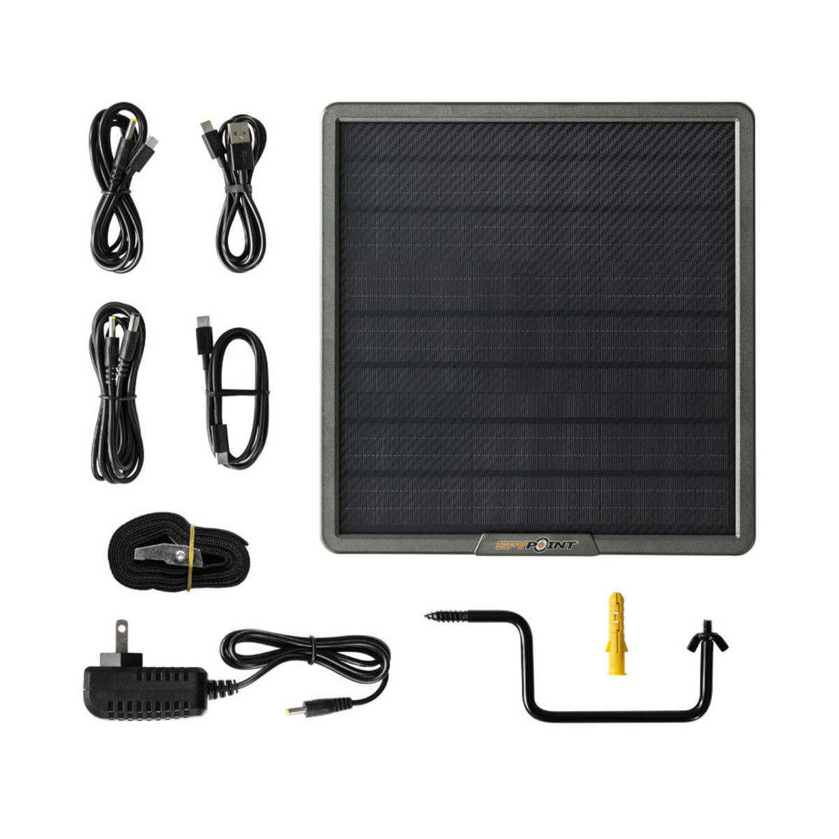 Spypoint FLEX-M2 32MP Trail Camera 4-Pack Bundle with Four Solar Panels and Card Reader (9 Items)