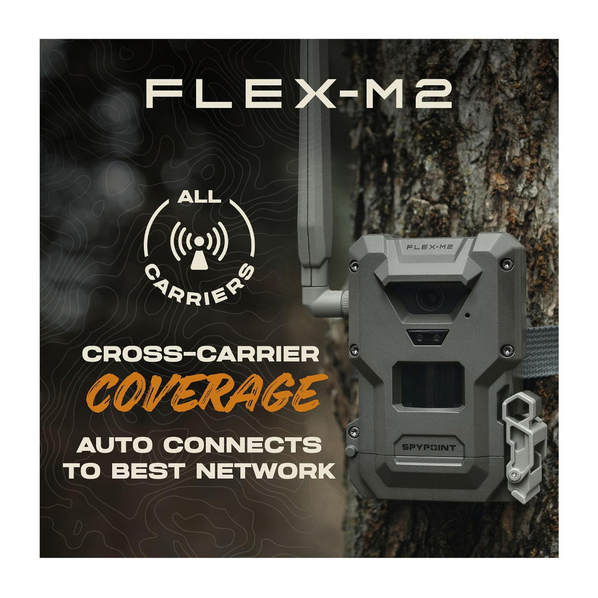 Spypoint FLEX-M2 32MP Trail Camera 4-Pack Bundle with Four Solar Panels and Card Reader (9 Items)